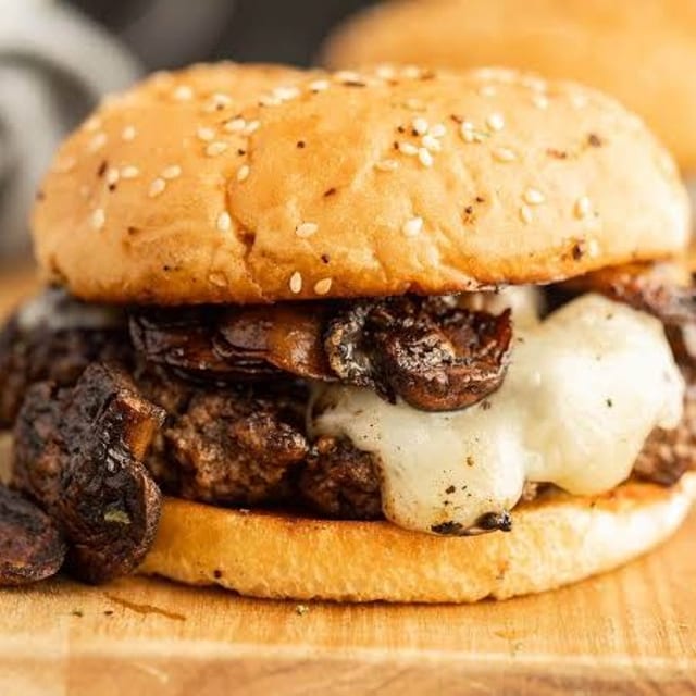 Mushroom Swiss Burger.